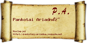 Pankotai Ariadné névjegykártya